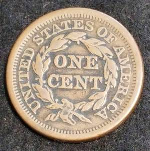 1851 US BRAIDED HAIR LARGE CENT