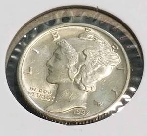 1937-D MERCURY DIME UNC