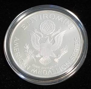1 TROY OZ. .999 FINE SILVER INDIAN CHIEF DESIGN IN AIRTITE