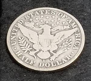 1915-S BARBER SILVER HALF DOLLAR