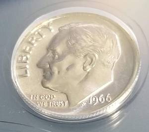 1966 SMS ROOSEVELT DIME SP67 FSB ANACS SPECIAL MINT SET COIN