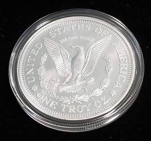 1 TROY OZ. .999 FINE SILVER MORGAN DOLLAR DESIGN IN AIRTITE