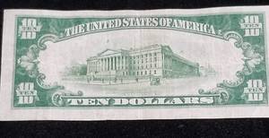 1934 US $10 FEDERAL RESERVE NOTE