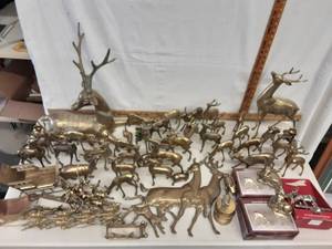 Large Lot Of Deer, Reindeer, Santa Sleigh, Stocking Holder