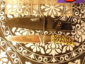 Hunting knife with sheath. New condition. As shown.