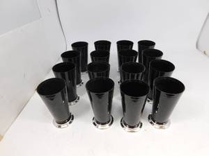 16 Tall Blackl Wedding Glasses