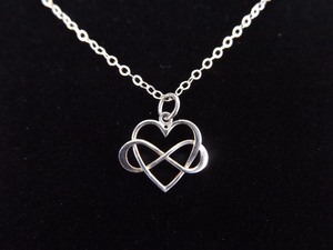 .925 Sterling Silver Infinity Heart Pendant Necklace