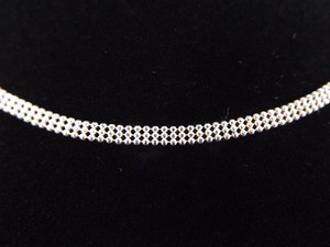 .925 Sterling Silver 3 Strand Ball Link Necklace