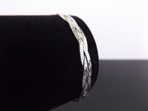 .925 Sterling Silver 2 Strand Woven Snake Link Bracelet