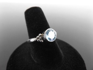 .925 Sterling Silver Faceted Topaz Ring Size 7.75