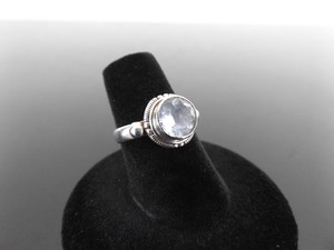 .925 Sterling Silver Faceted Topaz Ring Size 6.25
