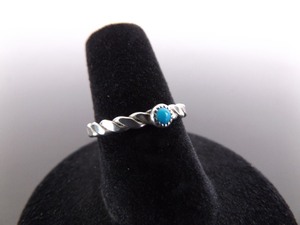 .925 Sterling Silver Turquoise Cabochon Ring Size 6.5