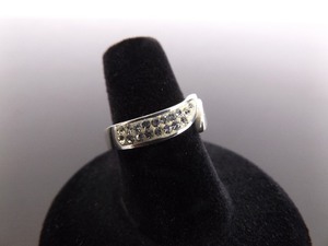 .925 Sterling Silver Crystal Flare Ring Size 6.5