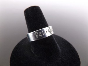 .925 Sterling Silver BELIEVE Ring Size 8