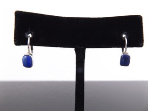 .950 Platinum Lapis Lazuli Hook Clasp Earrings
