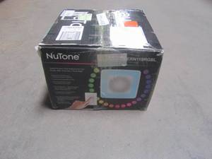lot 800 image: Nutone ChromaComfort 110 CFM Ceiling Bathroom Exhaust Fan w Customizable Multi-Color LEDs and Smart Phone App AERN110RGBL