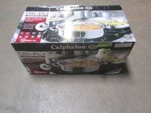 lot 803 image: calphalon tri-ply stainless steel 13-pc. cookware set 1767951