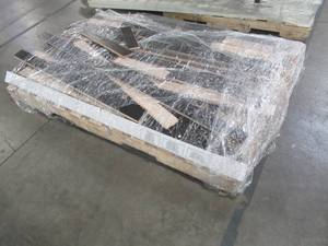 lot 120 image: Small Pallet of Miscellaneous Ebony Hardwood Flooring Pieces. - Not sure how many Sq Ft.  Please inspect before bidding.