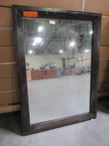 lot 610 image: Dark Brown Wood Finish Framed Mirror, 22 x 30 - Some Scratches.