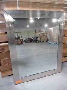 lot 612 image: SIlver Framed Mirror With Beveled Glass, 27 14 x 33 14 - Some Scratches.