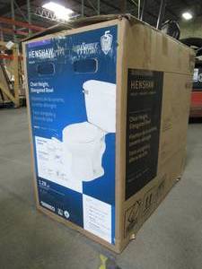 lot 220 image: Complete AquaSource Henshaw White WaterSense Labeled Elongated Chair Height 2-piece Toilet 12-in Rough-In Size T802