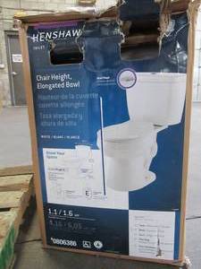 lot 221 image: Complete AquaSource White WaterSense Labeled Dual Elongated Chair Height 2-piece Toilet 12-in Rough-In Size T802D
