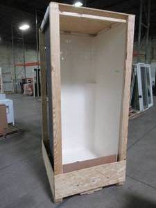 lot 227 image: Aquatic Gelcoat Subway Tile Shower in Biscuit, 13636STTL-BI. NEW