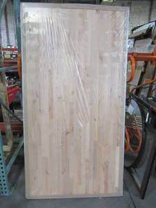lot 616 image: Solid Wood Butcher Block Table Top, Approximate Measurements 40 X 74 12 X 1 12 Thick.