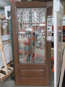 lot 619 image: Therma-Tru Fiberglass Villager 34 Lite, No Bore. - Door Slab was used as retail display - Some Scratches.