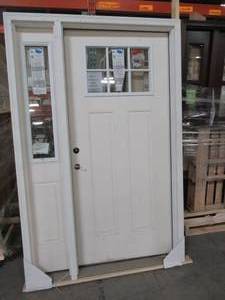 lot 634 image: Therma-Tru Benchmark Fiberglass Insulated (14) 6-Lite Prehung Entry Door, With (34) Sidelight.