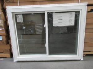 lot 626 image: ClimateGuard 2000 Series Vinyl Horizontal Sliding Window With Half Screen. P902162. Measures Approximately 48 34 x 36 34 x 2 - NEW