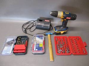 lot 8 image: Ryobi Drill and Bits