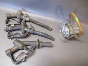 lot 16 image: Vintage transfer pumps and Lantern