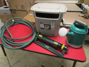 lot 401 image: SUNCAST HOSE REEL - NEW, AND OTHER WATERING SUPPLIES