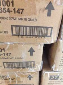 PALLET WITH 280 BOXES OF EcoSmart 50W Equivalent Bright White MR16 GU5.3 Dimmable LED Light Bulb NOT USED