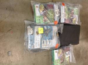 PALLET WITH ASSORTED BECKETT 17 ft. x 12 ft. & 10FT x 12FT  PVC Pond Liner & DEWALT TOOLBOX