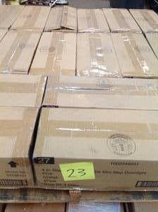 PALLET WITH 16 BOXES OF COMMERCIAL ELECTRIC Ultra Low Glare 4 in. 3000K Soft White Integrated LED Recessed Trim Downlight Deep Black Baffle Insert 625 Lumens (NOT USED)