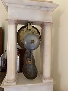 lot 15 image: Empire Marble Clock- French