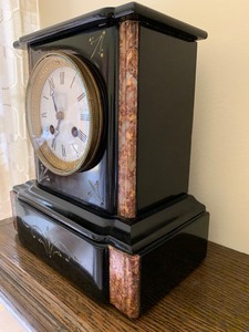 lot 19 image: Black Marble French Clock #3288 Works