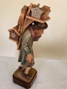 lot 51 image: Schmid-Linder Carved Clockmaker Wood Figurine