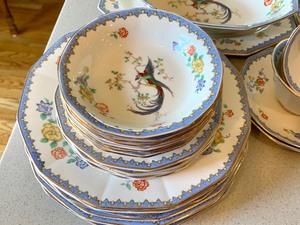 lot 60 image: Partial English china dish set