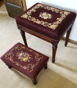 lot 73 image: Pair of needle point benches