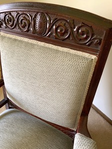 lot 83 image: Early 1900s Upholstered Mahogany Rocking Chair