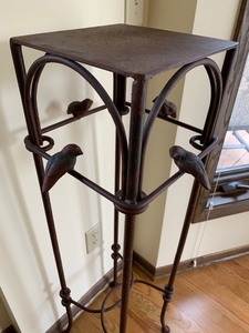 lot 82 image: Iron Plant Stand with Bird Design