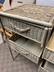 lot 110 image: Vintage Wicker Storage Unit