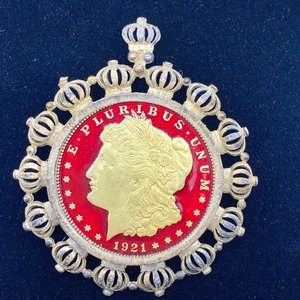 lot 167 image: 1921 S Colorized Morgan Necklace Pendant