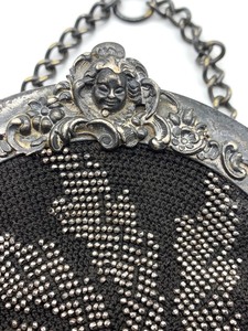 lot 180 image: Antique Cloth and Beaded Purse with Figural