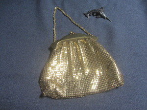Mesh Purse, Sterling Sailfish Pin