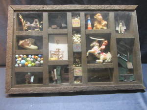 Shadowbox with Vintage Toys