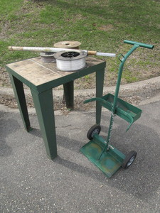 lot 108 image: FIRE BRICK WELDING TABLE AND WELDING ACCESSORIES